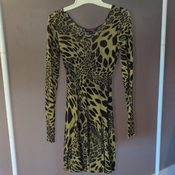Betsey Johnson Collection Green Animal Print Dress - Picture 1 of 13